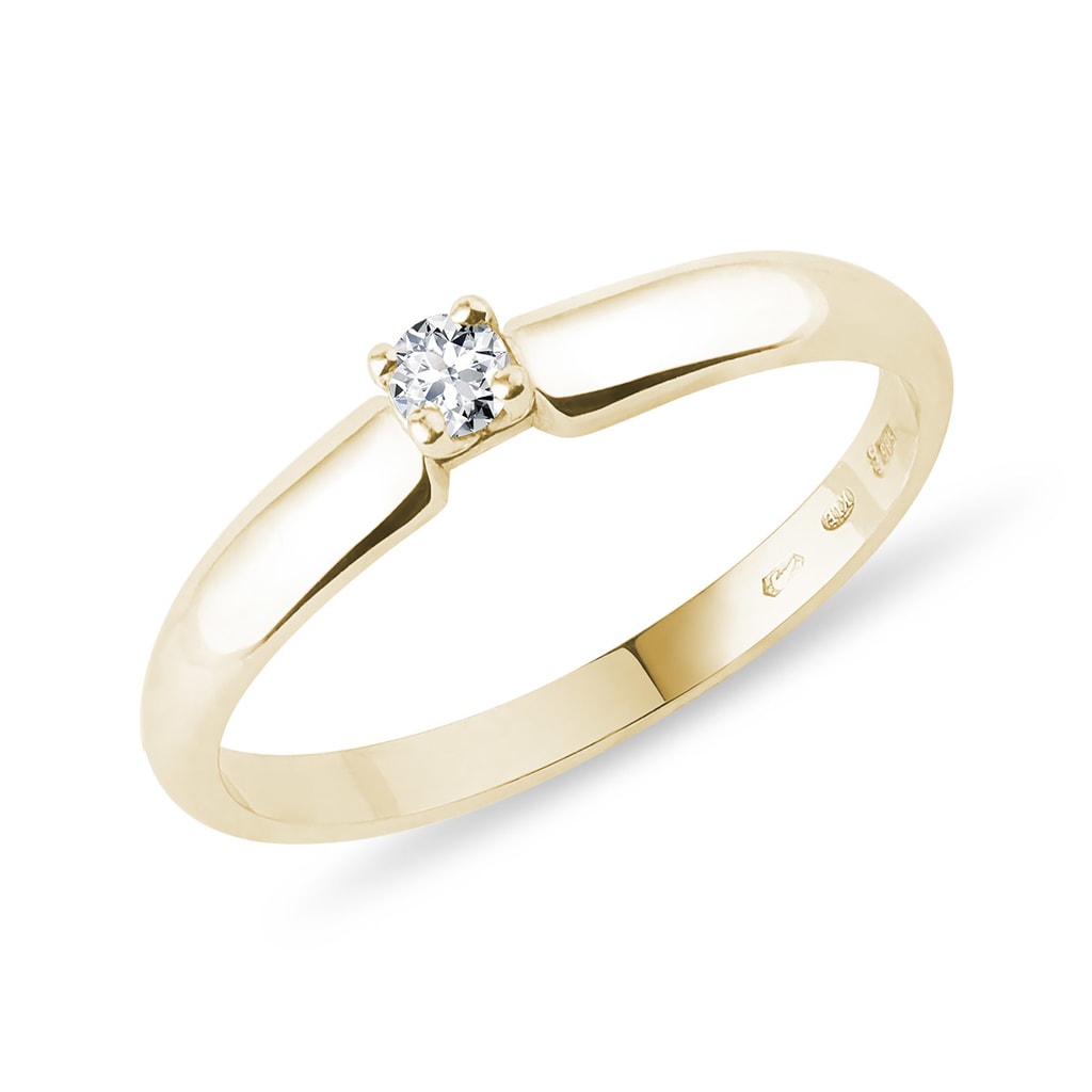 Zlatý prsten s briliantem | KLENOTA