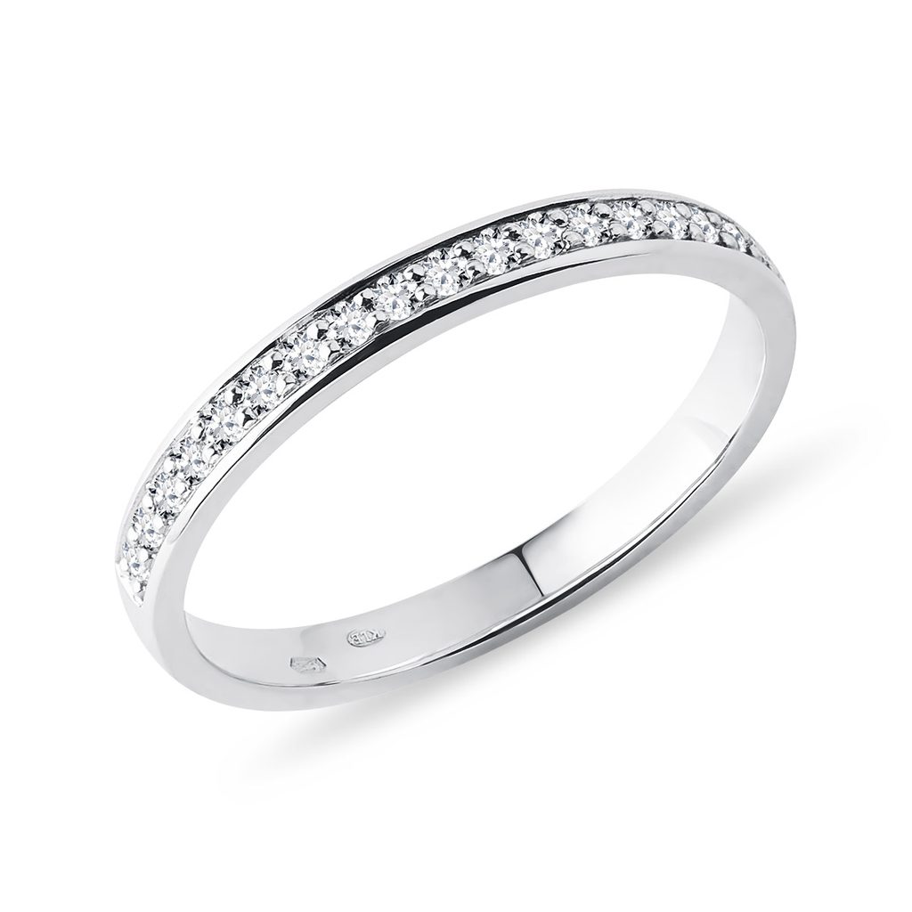 Bague de mariage en or blanc avec diamants | KLENOTA