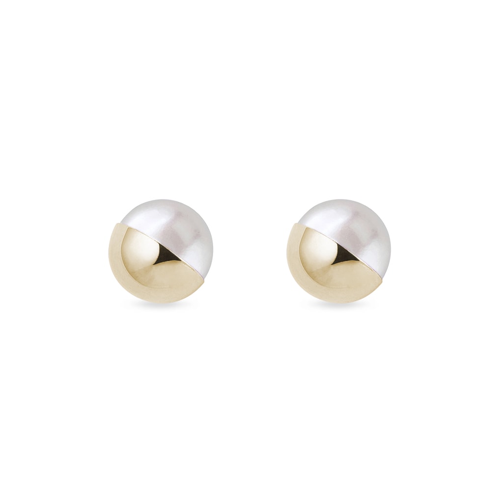 Zlaté perlové náušnice | KLENOTA