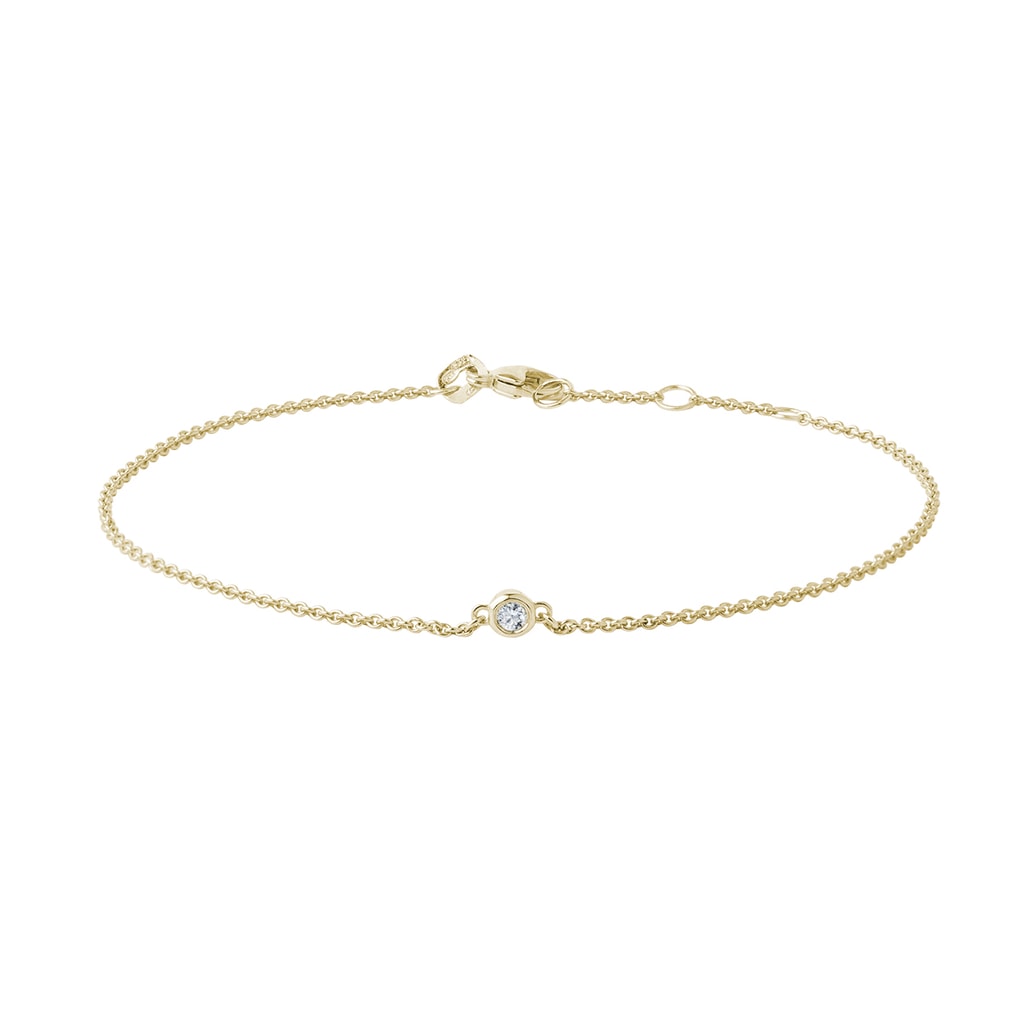 Bracelet with a Diamond in Yellow Gold | KLENOTA