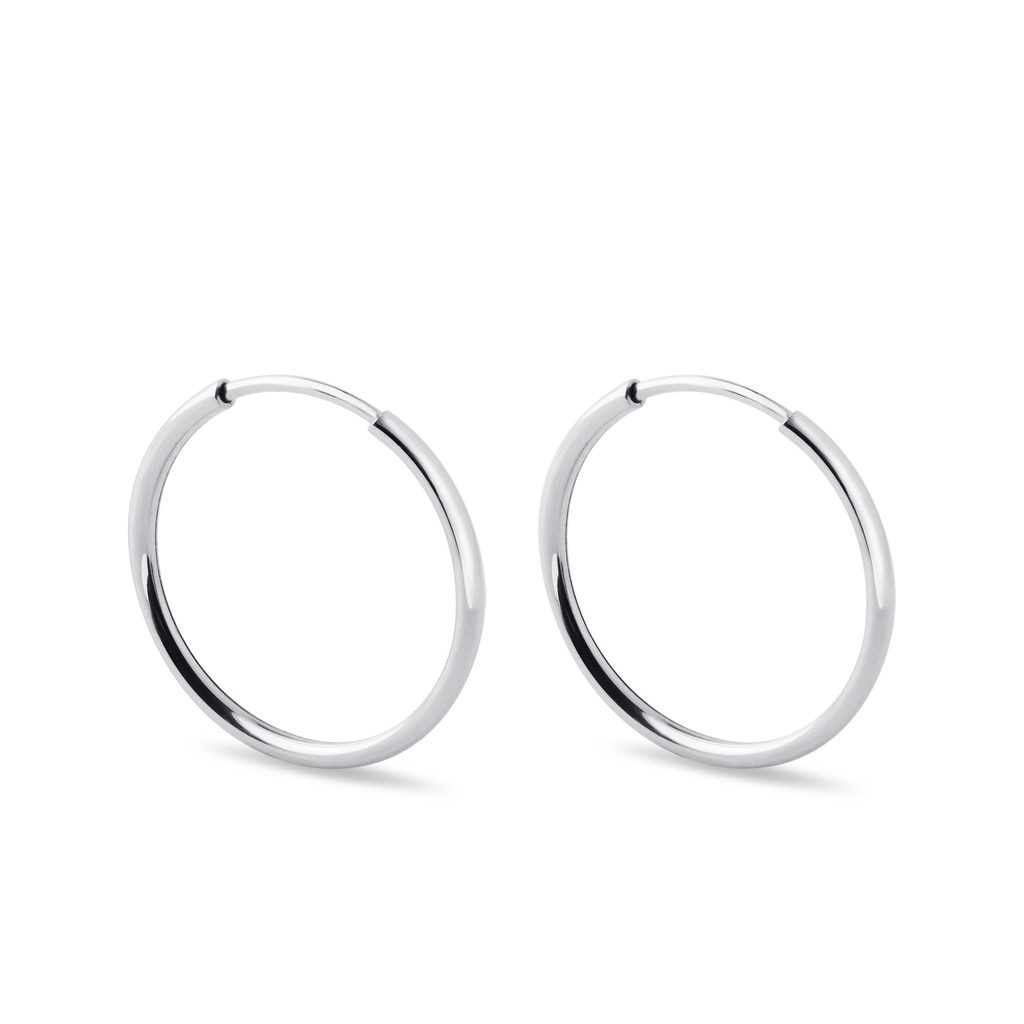 2 cm Hoop Earrings in White Gold KLENOTA