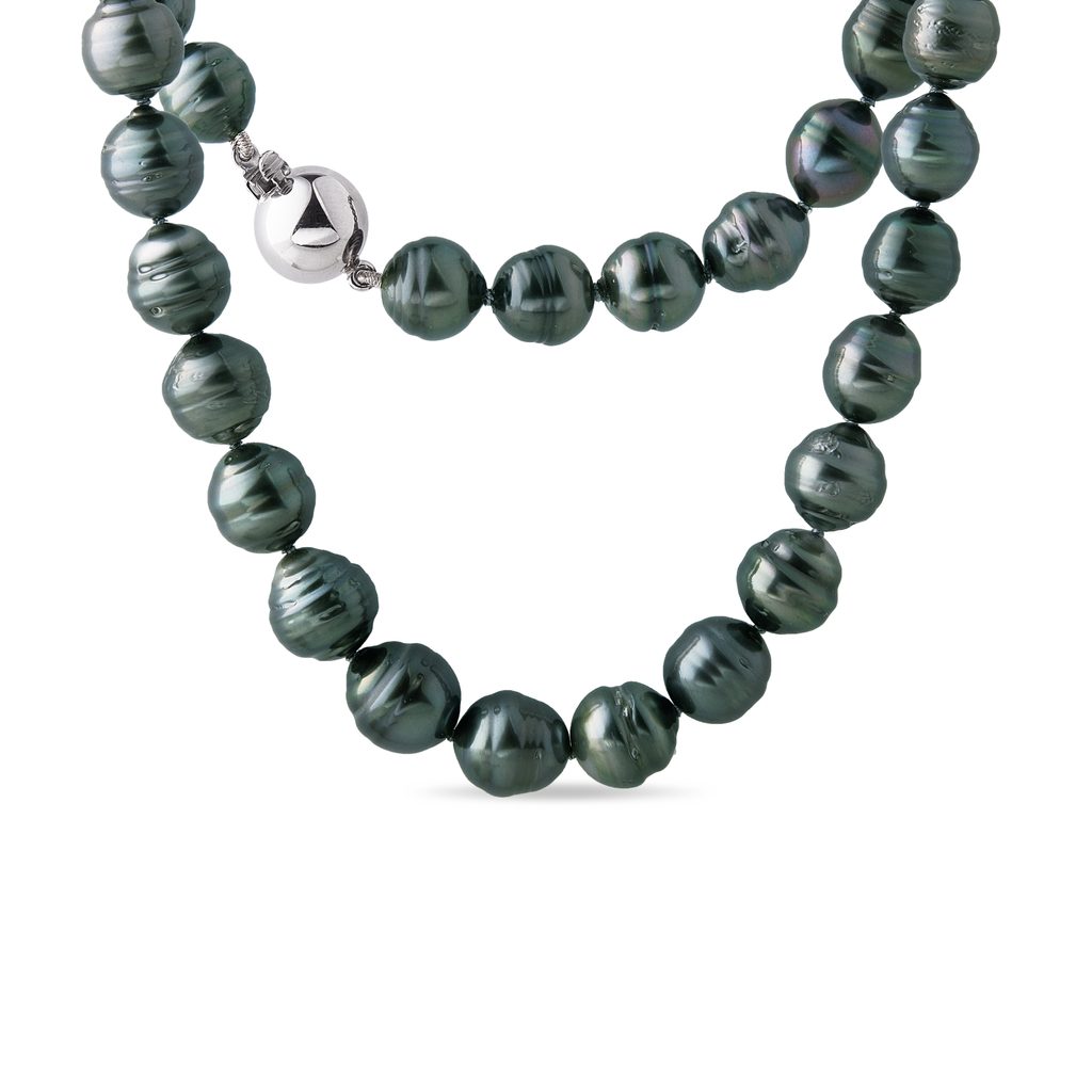 Large Black Tahitian Pearl Necklace with Diamond Clasp (White Gold) —  Shreve, Crump & Low