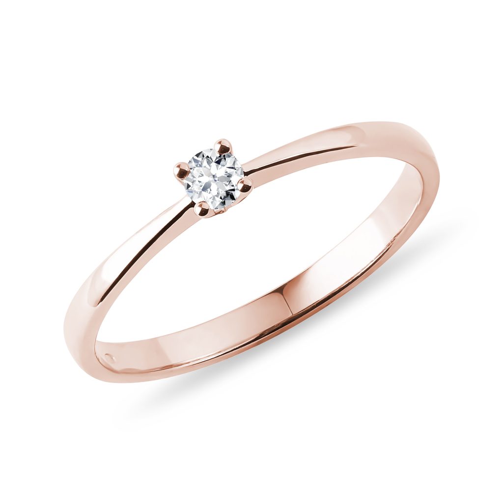 Delicate Ring Made in Rose Gold with Diamond KLENOTA