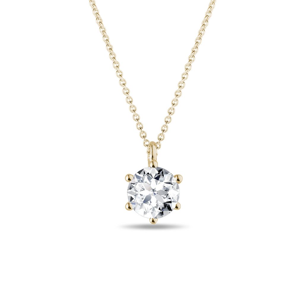 1.05 Carat Diamond Solitaire Pendant Necklace in Gold (Included Silver –  FINEROCK