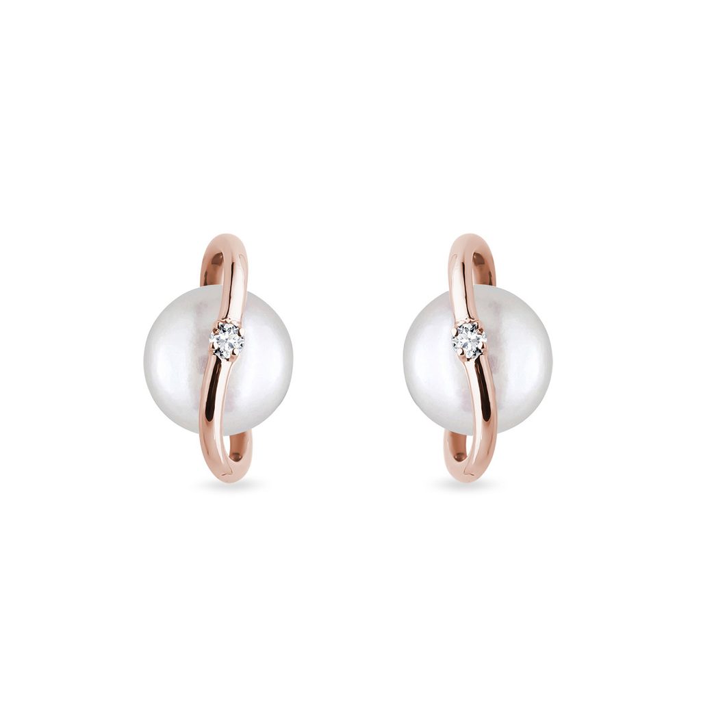 Zlaté náušnice s perlou | KLENOTA