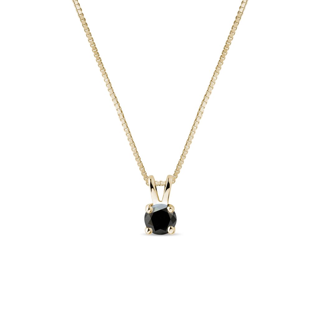 Zlatý náhrdelník s černým diamantem | KLENOTA
