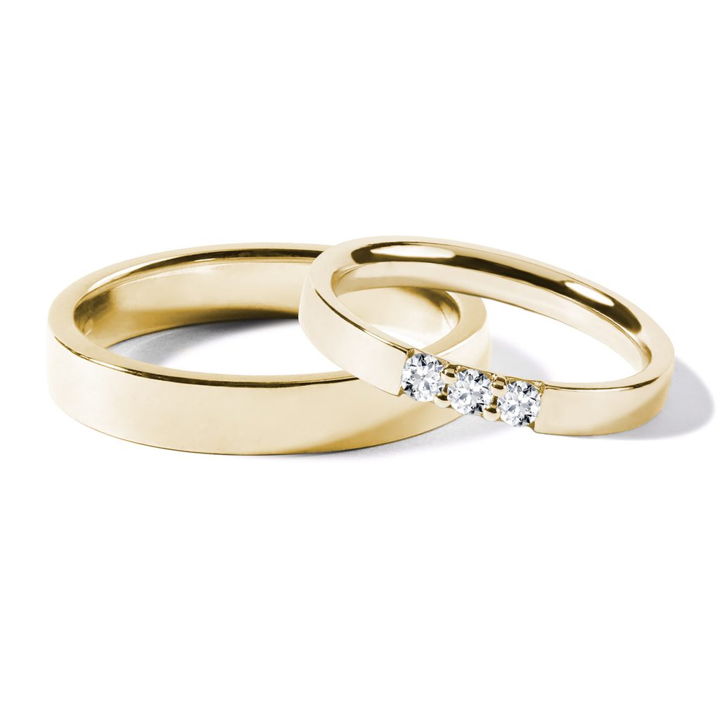 Wedding ring set in gold | KLENOTA