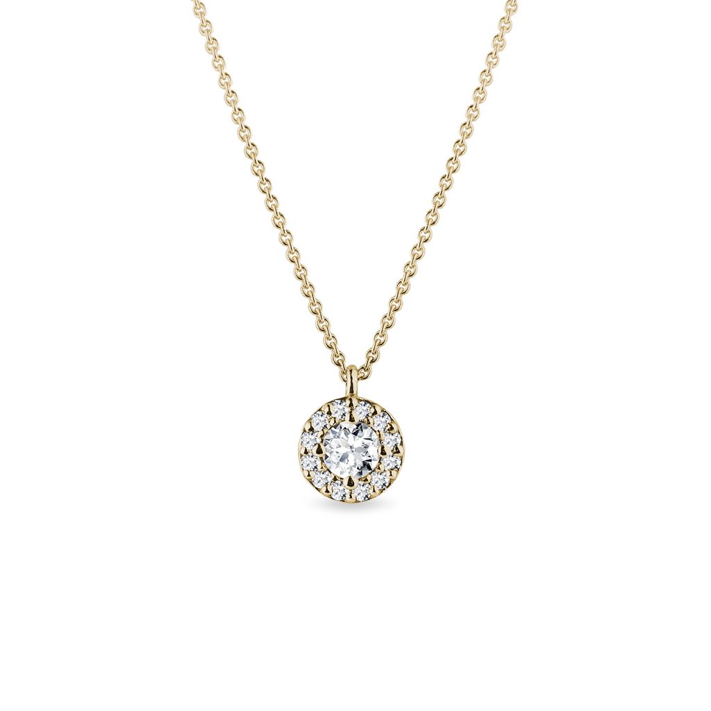 Minimalistický náhrdelník s diamanty ve zlatě | KLENOTA