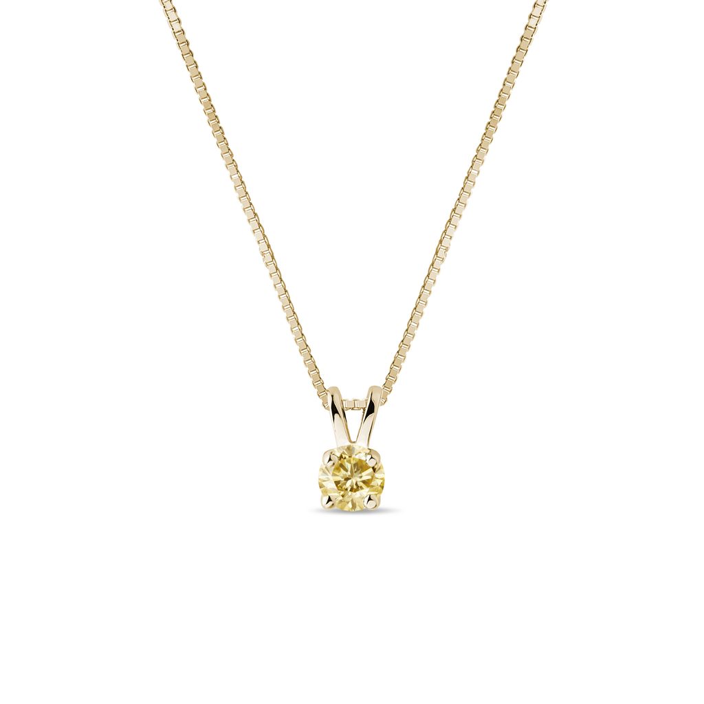 Yellow diamond necklace in yellow gold | KLENOTA