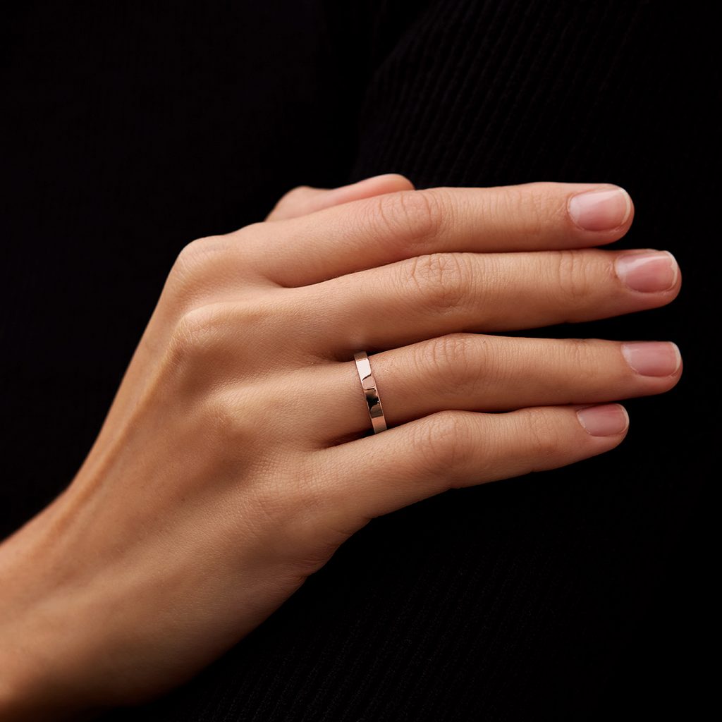Wedding ring set in 14k rose gold | KLENOTA