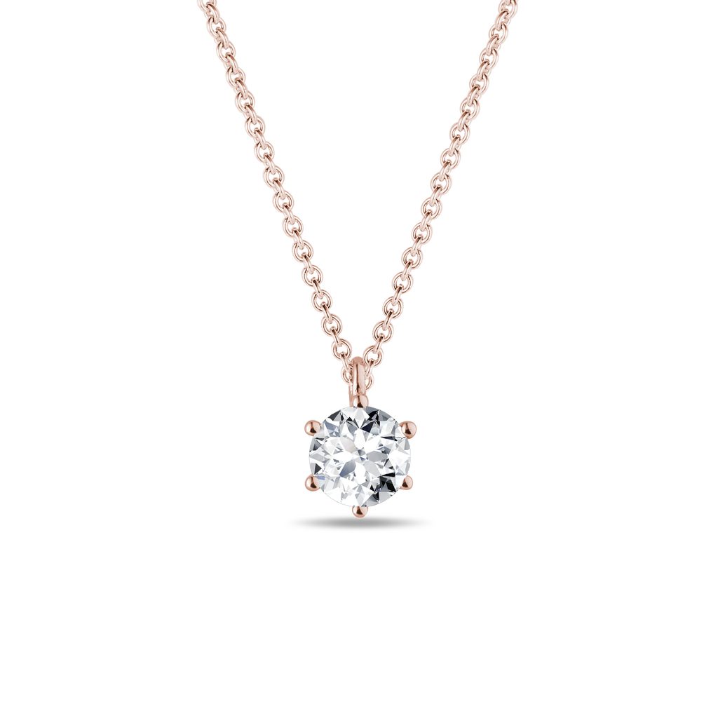 Half-carat diamond pendant in rose gold | KLENOTA
