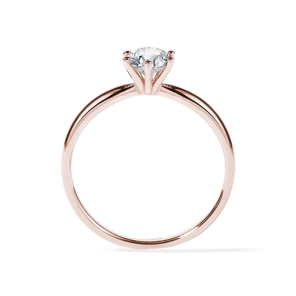Rose Gold Engagement Ring with Brilliant | KLENOTA