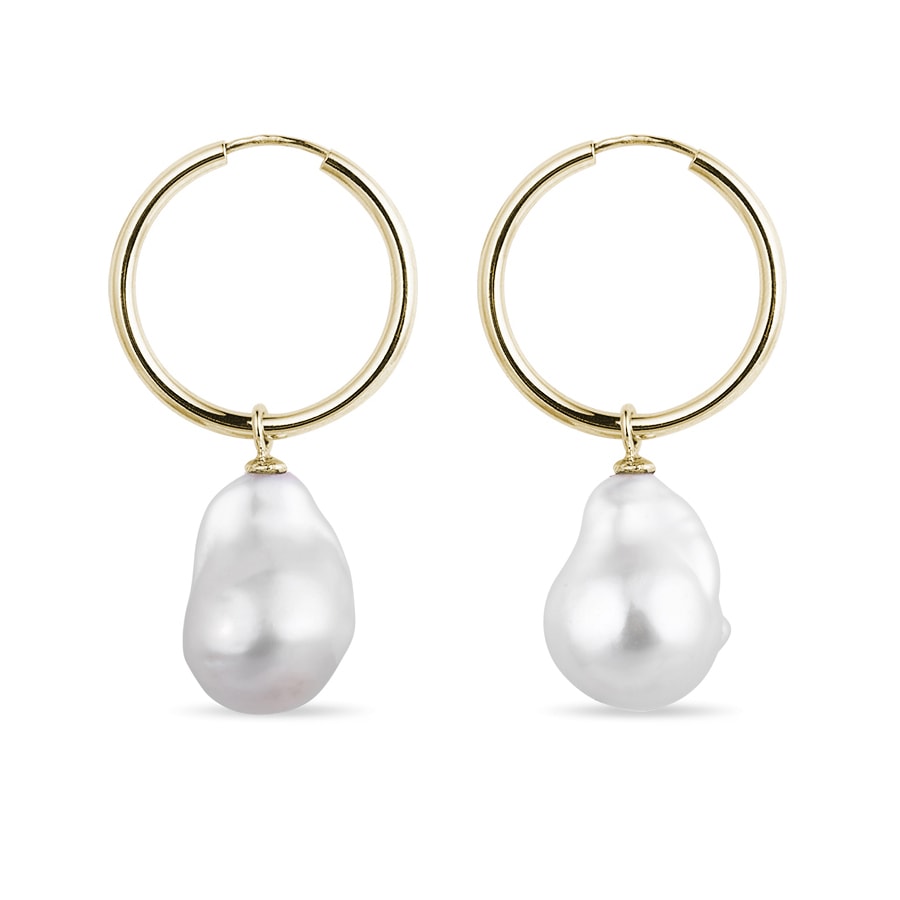 Multi Color Baroque Pearl Earrings yellow gold plated hook earrigns 