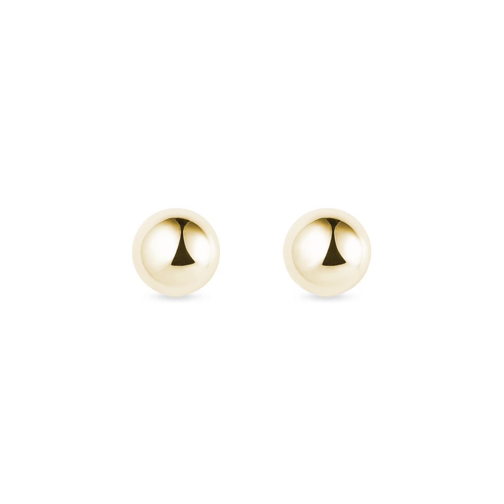 Minimalist gold ball stud earrings | KLENOTA