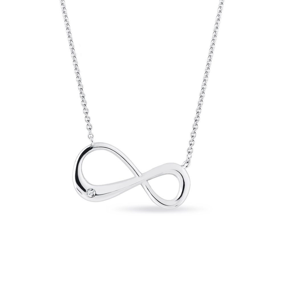 Infinity necklace in 14k white gold | KLENOTA