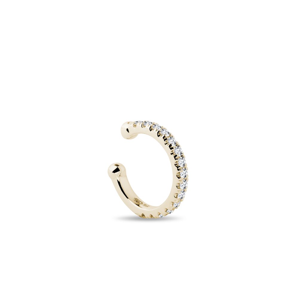 Einzelner Diamant Ear Cuff Aus 14kt Gelbgold KLENOTA