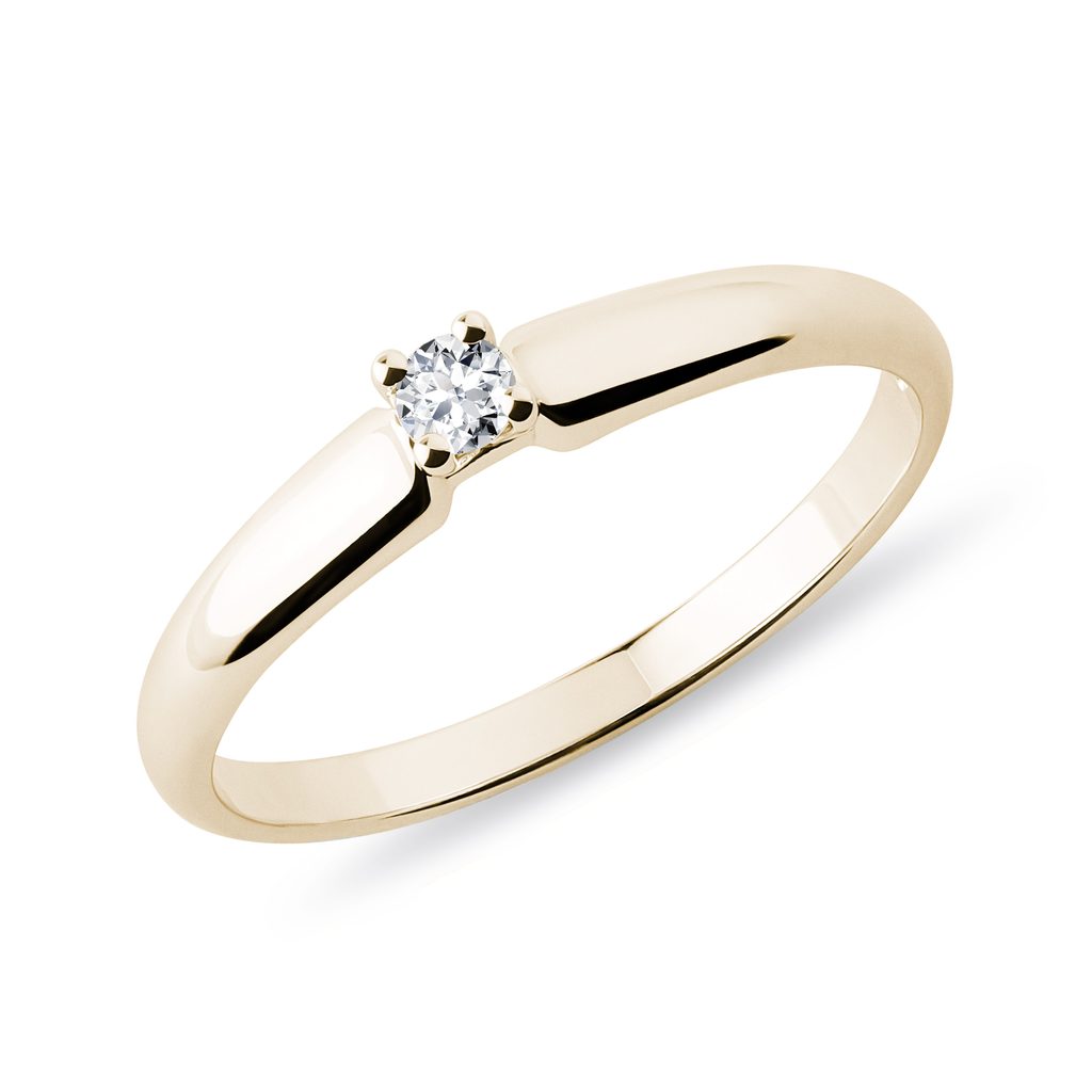 Fine Ring in Yellow Gold with Brilliant KLENOTA