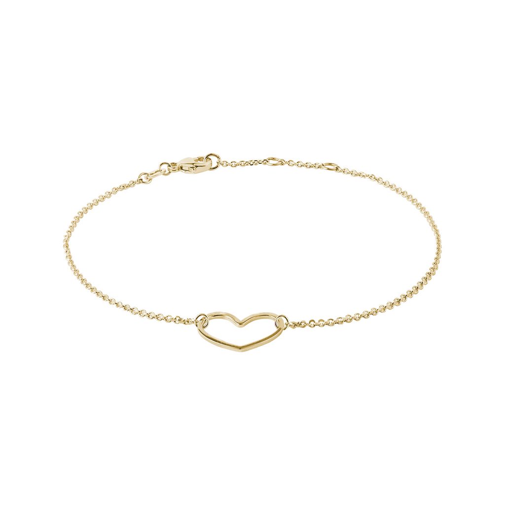 Gold heart bracelet | KLENOTA