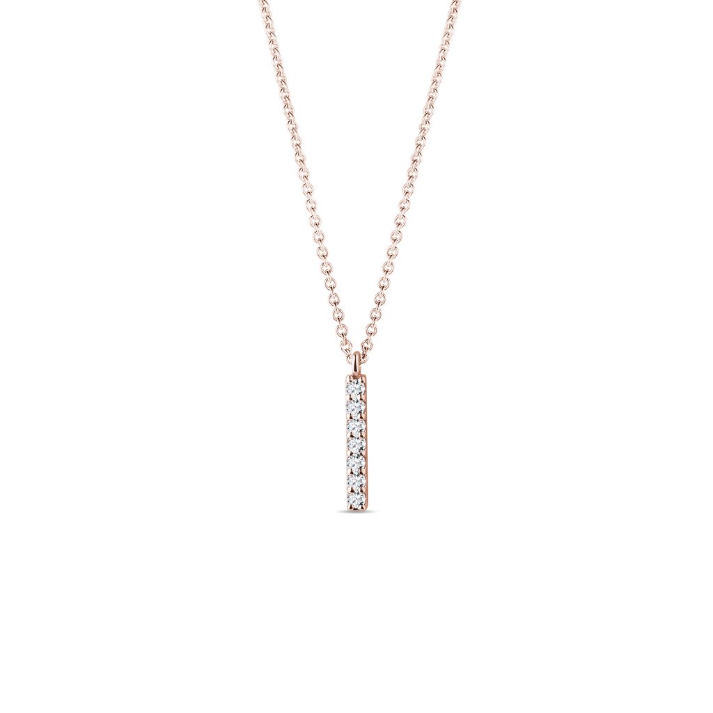 Rose Gold Necklace with a Diamond Bar | KLENOTA