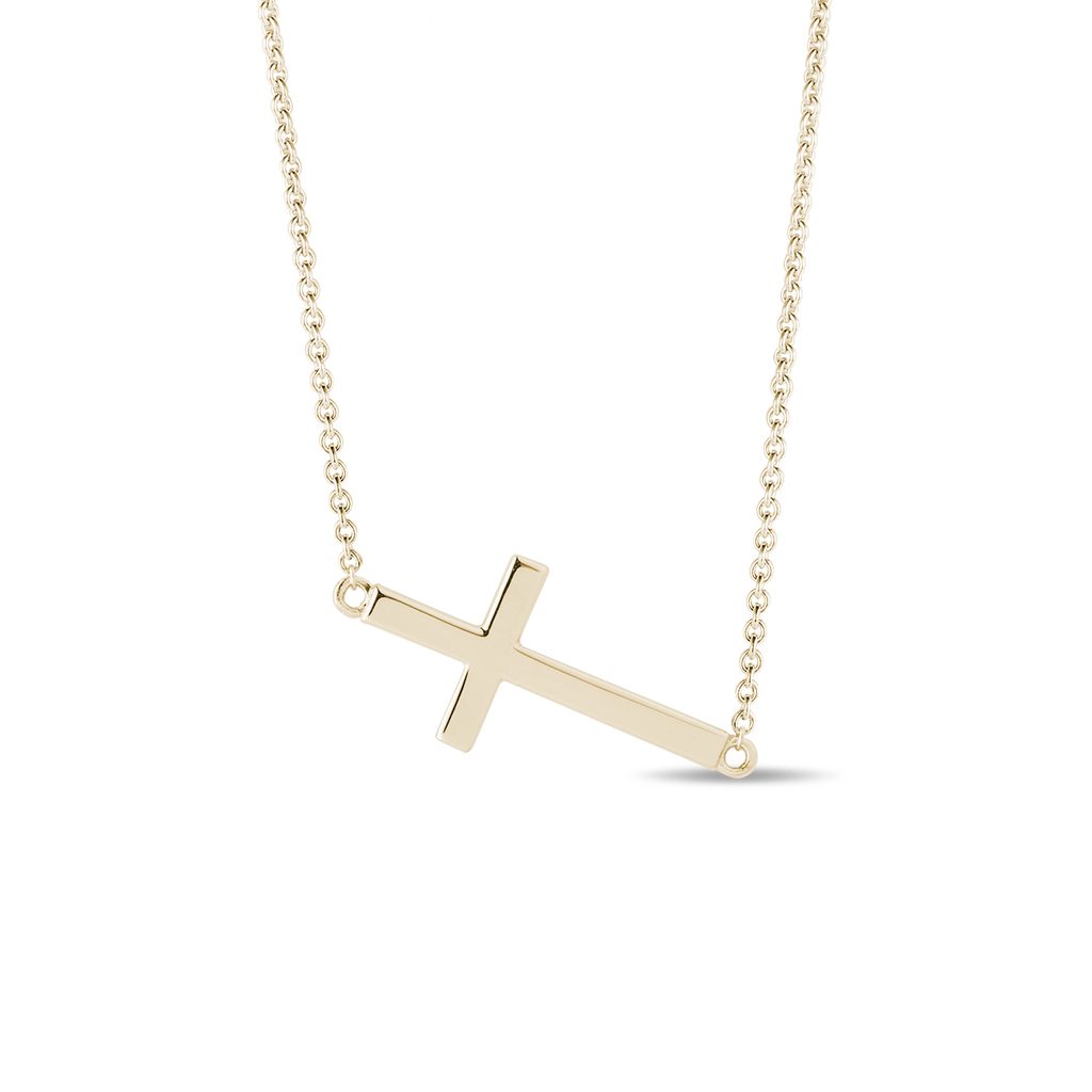 Zlatý náhrdelník s křížkem | KLENOTA