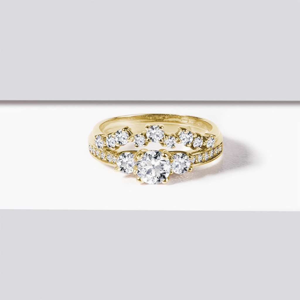Diamond ring yellow gold | KLENOTA