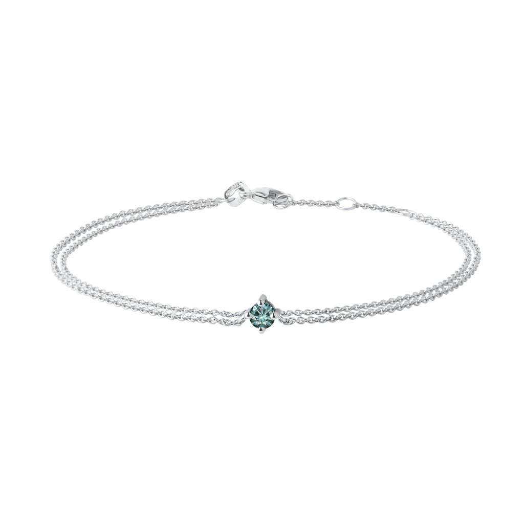 14k Floating Diamond Bracelet レディース Heart Chain