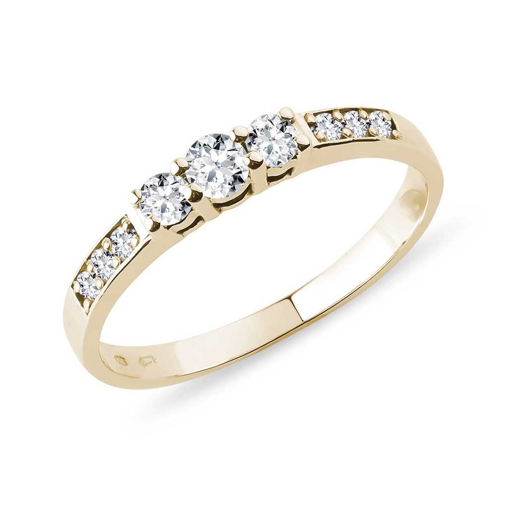 Three Stone Diamond Men's Ring in 14K Yellow Gold (1 cttw) (I-Color, SI3-I1  Clarity) (Size-9.5) - Walmart.com
