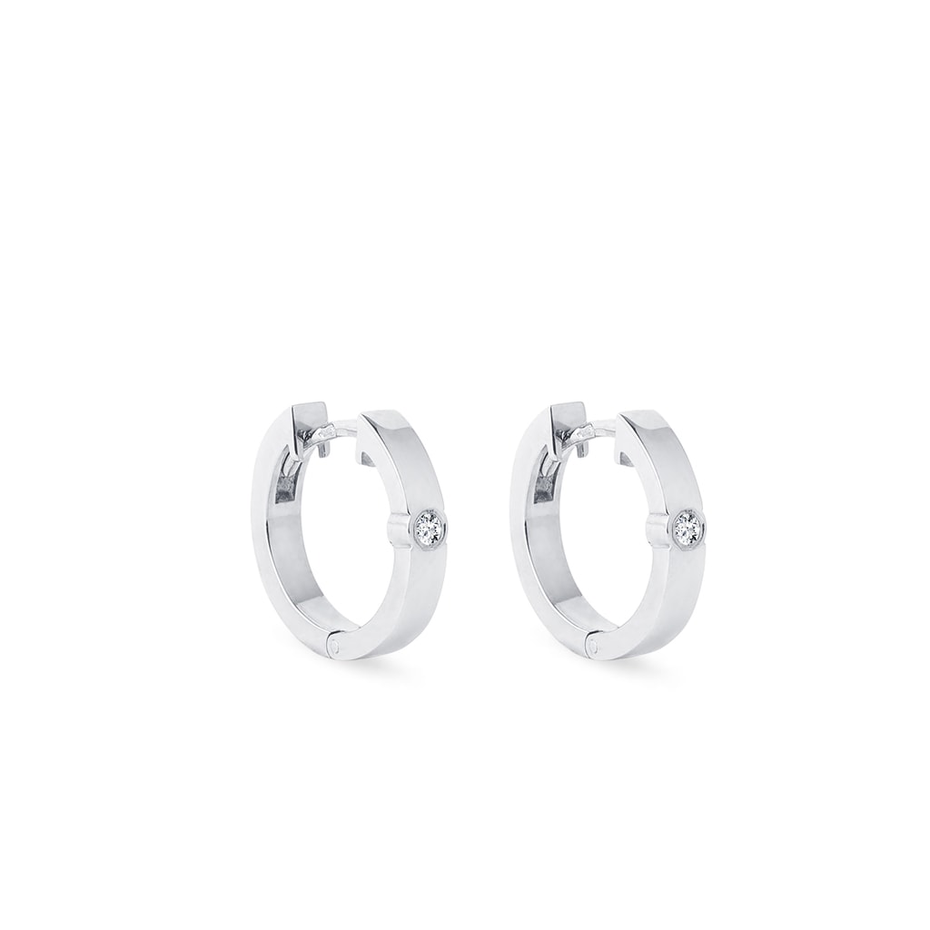 Diamond earrings in white gold | KLENOTA