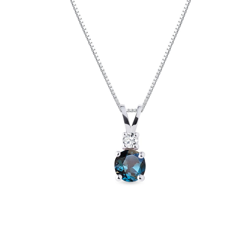 Floating Solitaire London Blue Topaz Pendant | Brilliant Earth