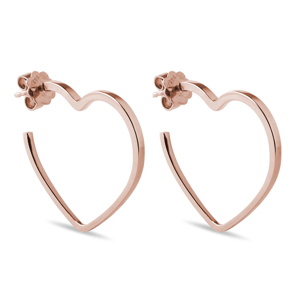 Luxuriöse Ohrringe in Herzform aus Roségold | KLENOTA
