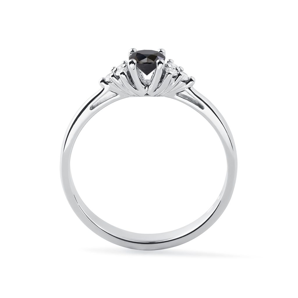 Zlatý zásnubní prsten černý diamant | KLENOTA