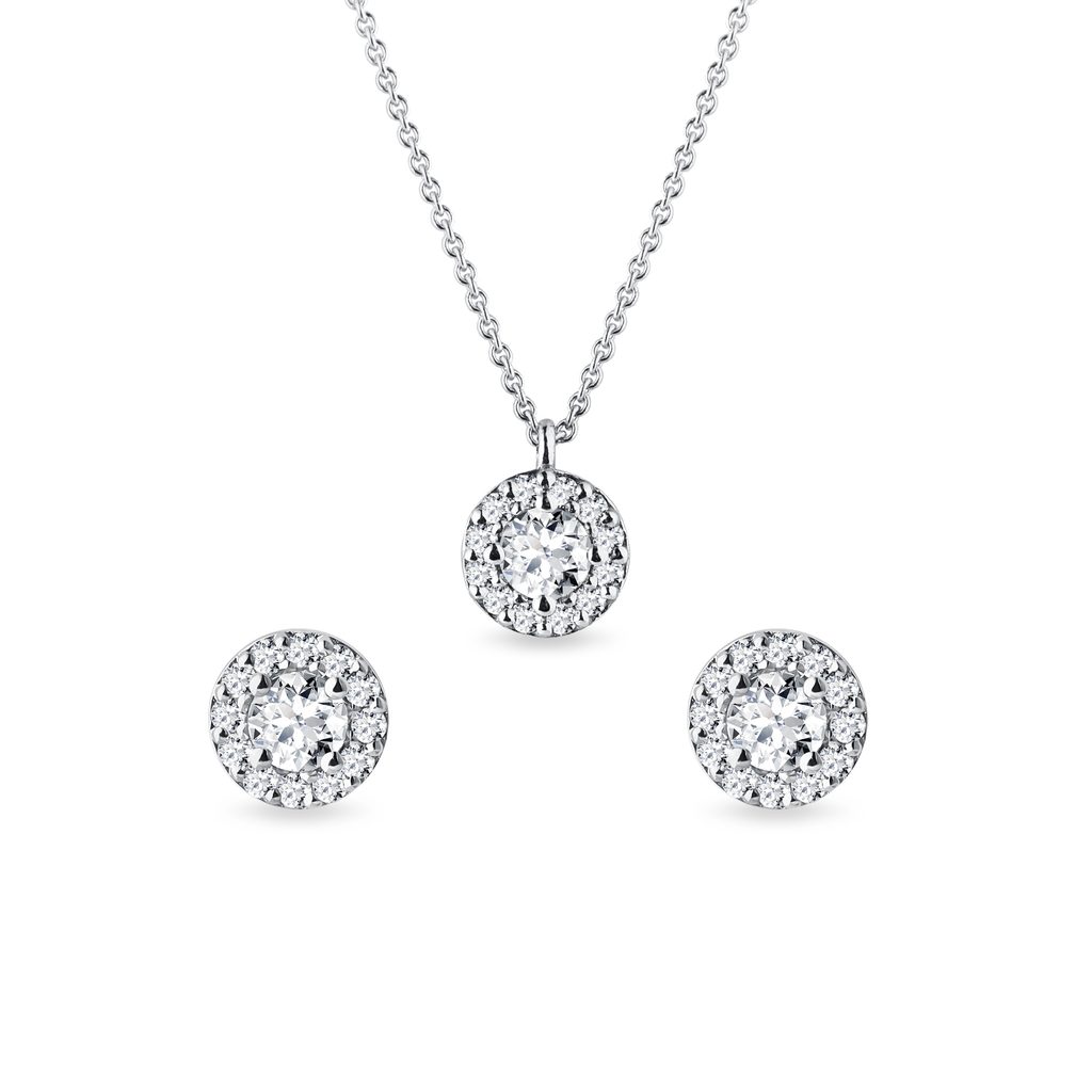 Diamond jewellery set in 14k white gold | KLENOTA