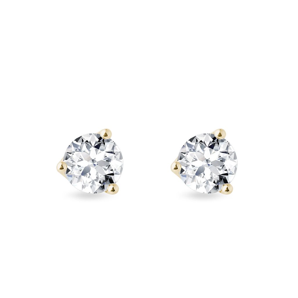 Diamond stud earrings in 14k gold | KLENOTA