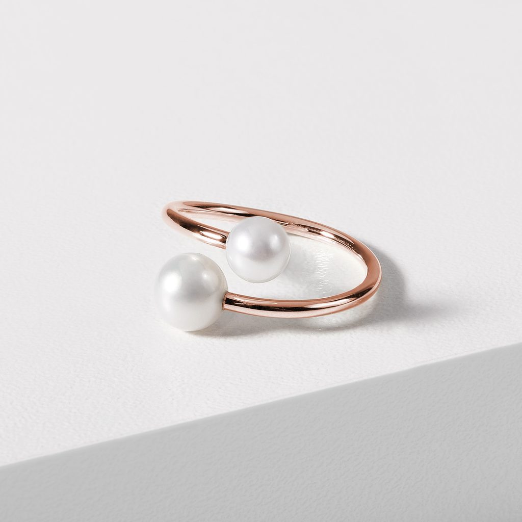 6 mm Freshwater Pearl Ring in White Gold KLENOTA