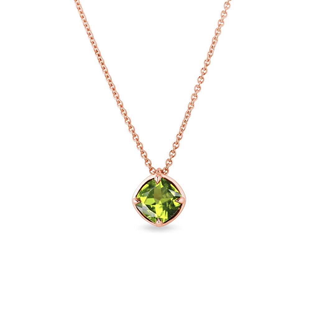 Olivine necklace in rose gold | KLENOTA
