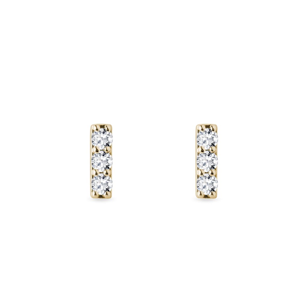 Diamond Gold Bar Earrings | KLENOTA