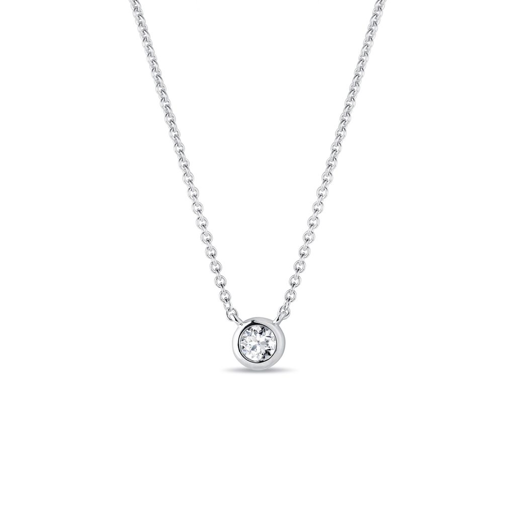 14k White Gold Facets of Fire 5 Diamond Necklace
