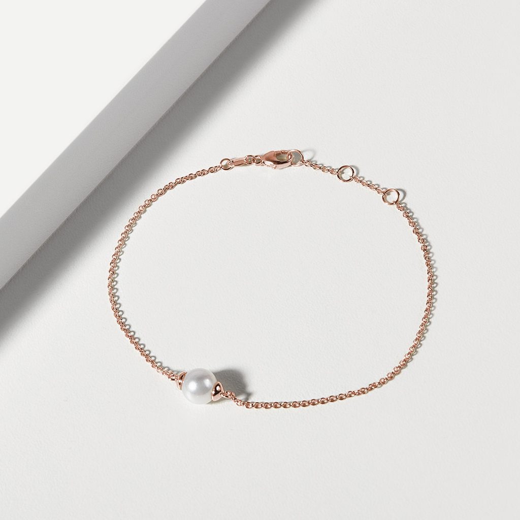 Pearl bracelet in rose gold | KLENOTA