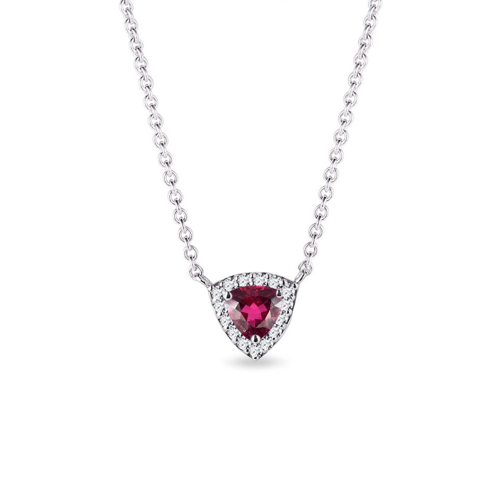 KLENOTA Ruby Necklace and Diamonds