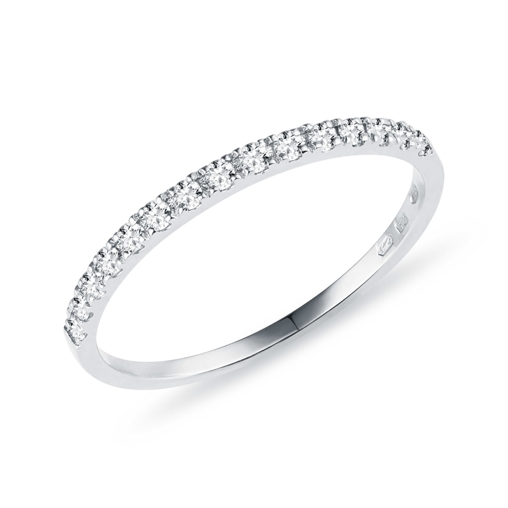 White Gold Half-Eternity Ring with Diamonds | KLENOTA