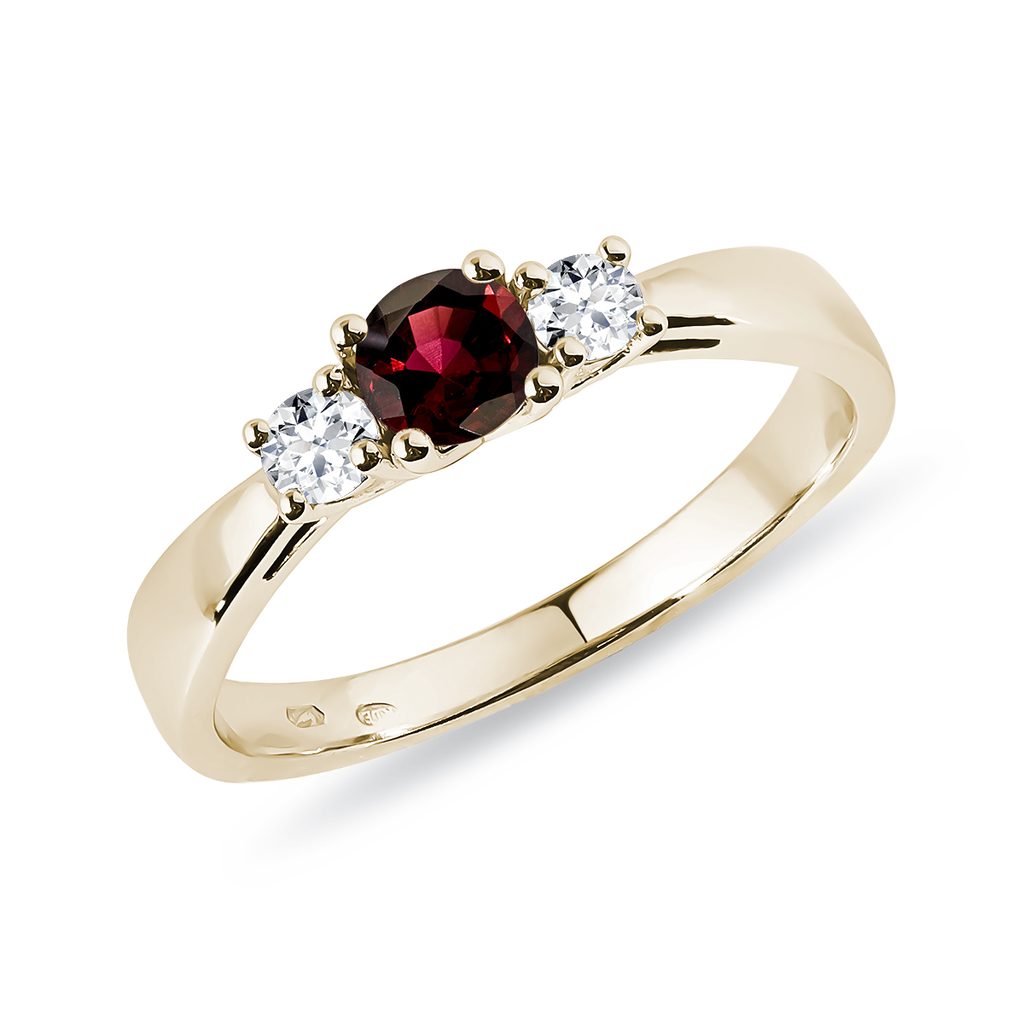 Vintage Hexagon cut red garnet ring engagement ring art deco cluster o –  Ohjewel