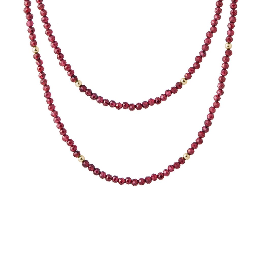 Granat Halskette in Gelbgold | KLENOTA