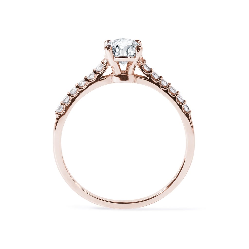 Bague de fiancailles en or rose avec diamant 0 5 carat KLENOTA