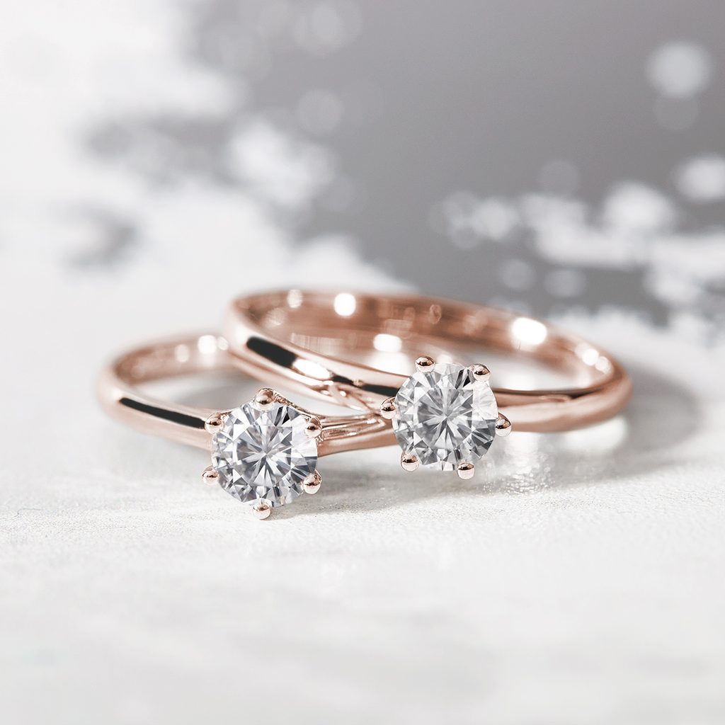 0,5ct Diamond Engagement Ring in Rose Gold | KLENOTA
