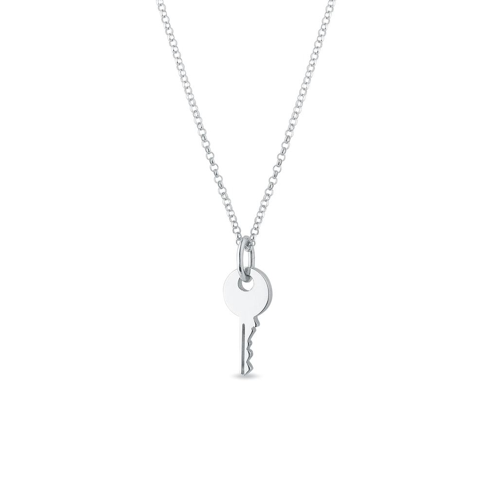 9ct White Gold Diamond Key Pendant – Bijou Jewellery