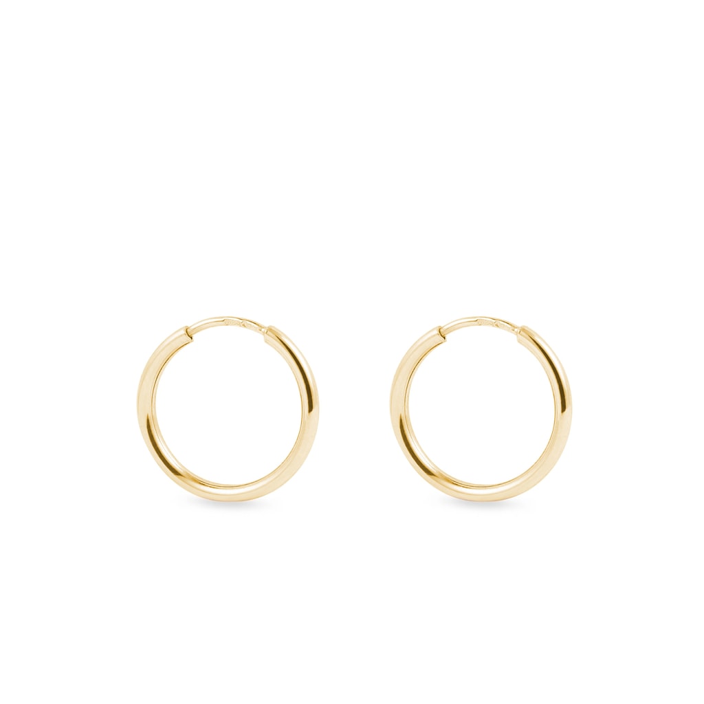 16 mm hoop earrings in yellow gold | KLENOTA