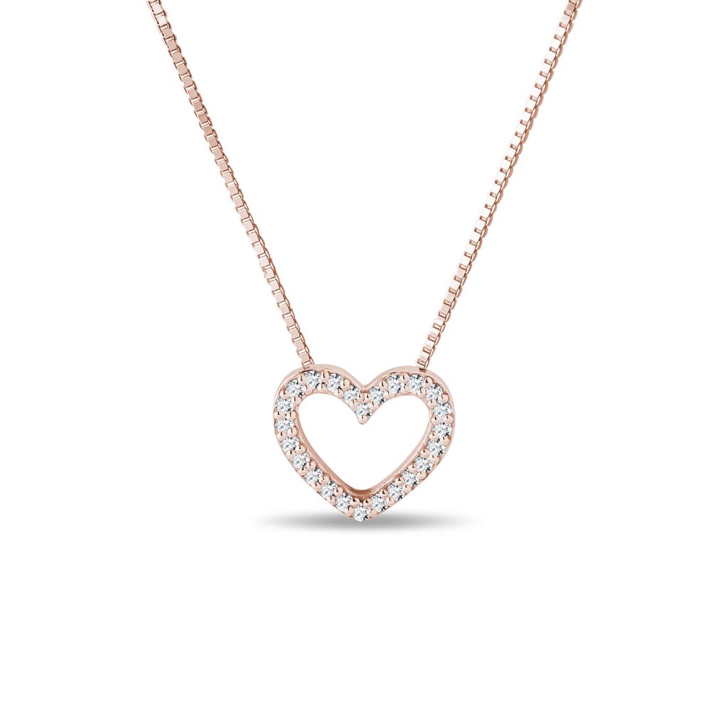 Diamantový náhrdelník v tvare srdca | KLENOTA