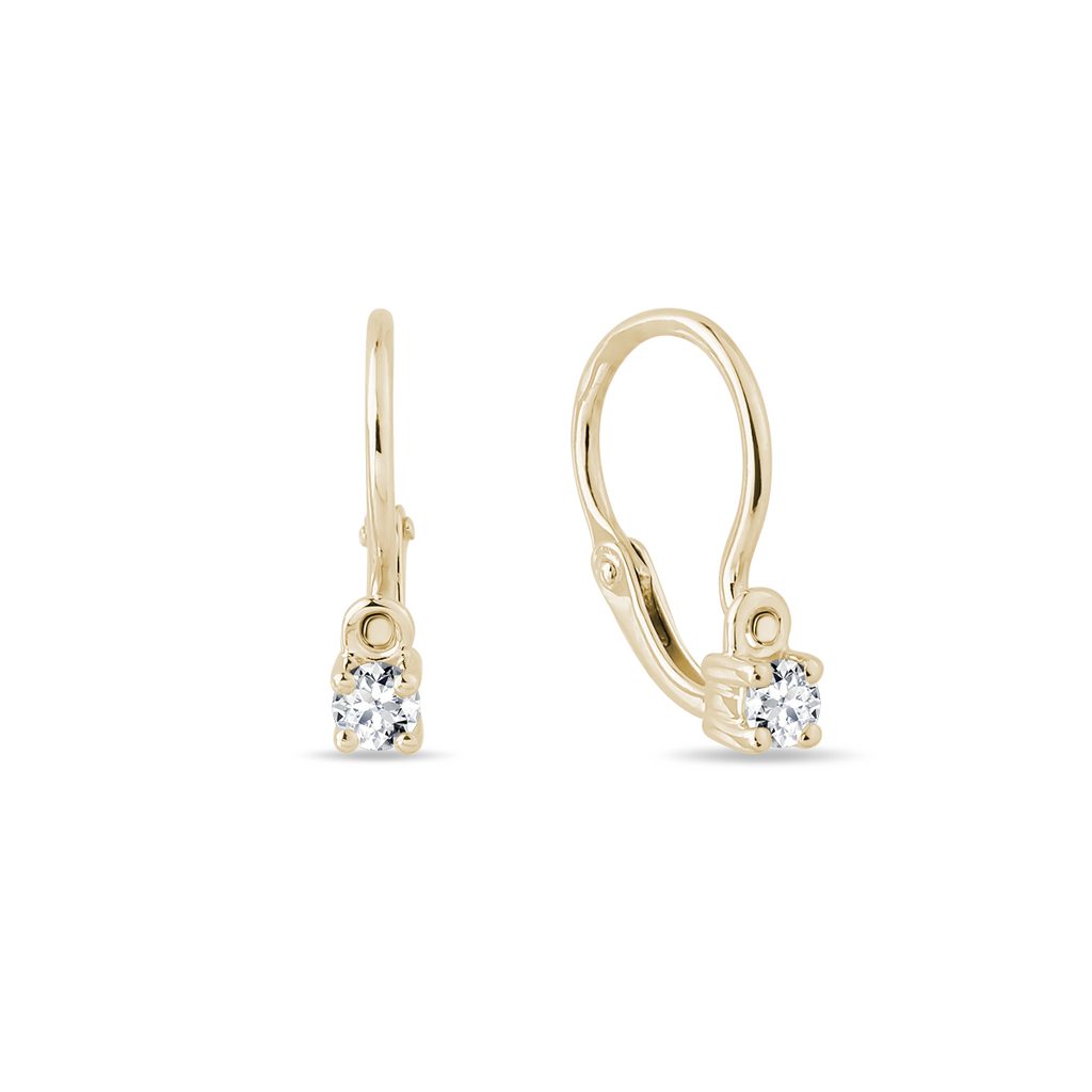 Gold diamond earrings | KLENOTA