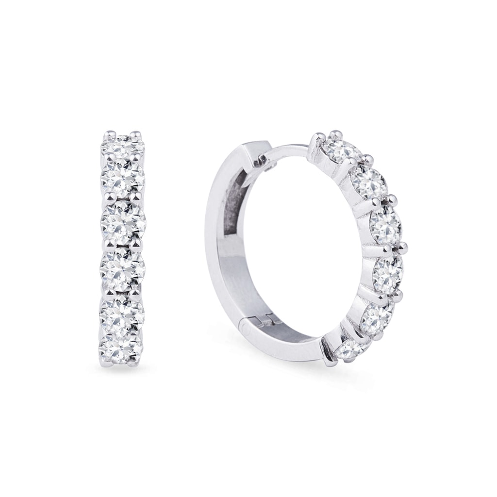 Earrings with Diamonds in White Gold | KLENOTA