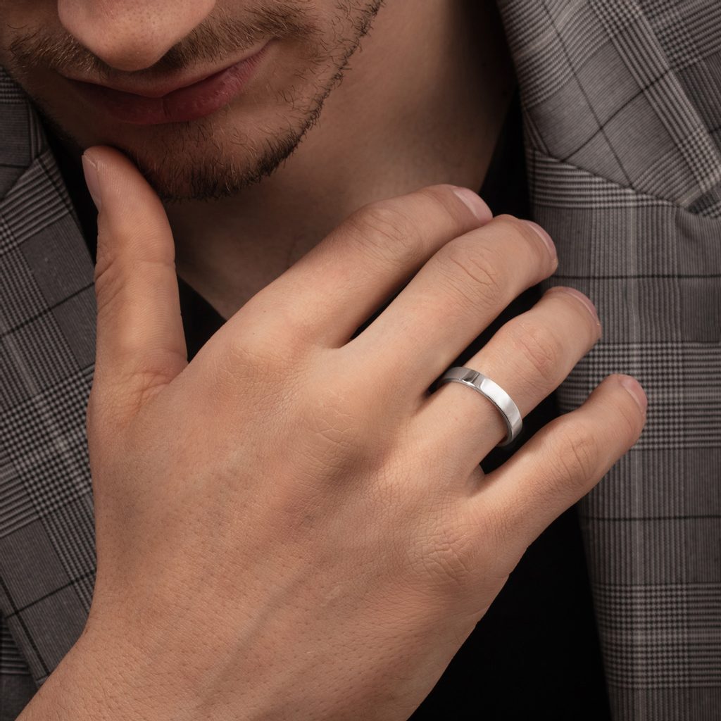 Black diamond wedding ring set in white gold | KLENOTA